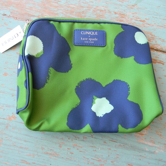 NWT Clinique x Kate Spade FLORAL NYLON Makeup COSMETIC Bag - Picture 1 of 5